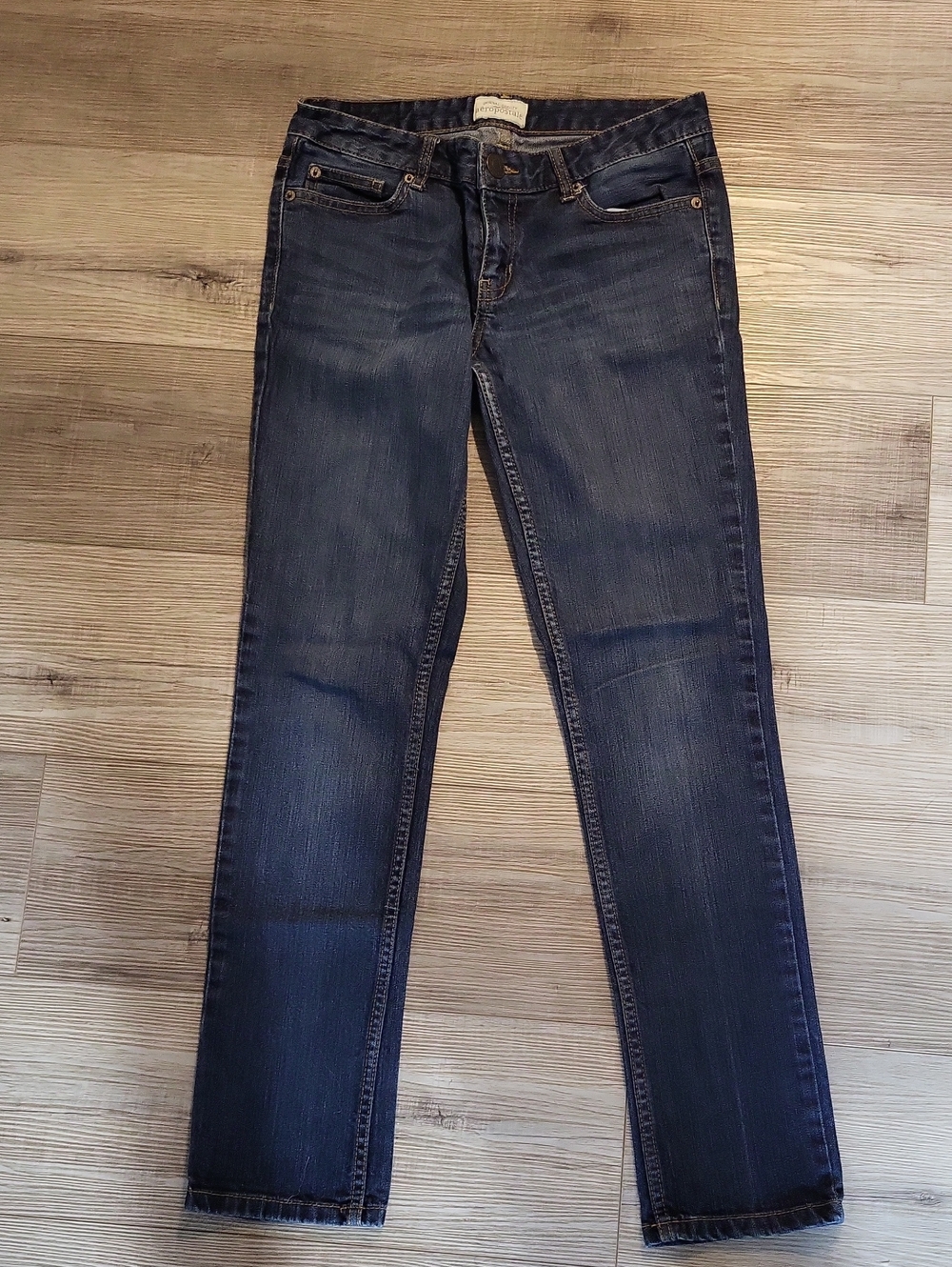 Aeropostale Women's Dark Indigo Straight Leg Jeans